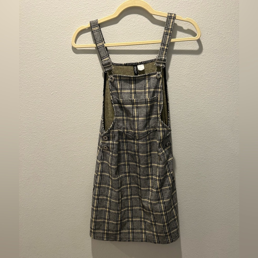 A patterned dress overall